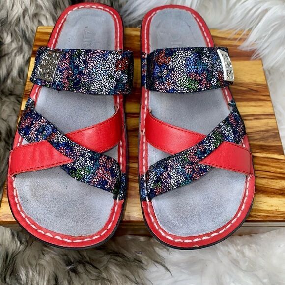 Alegria Sandals Womens Size 5-5.5/35EU Victoriah Botanicool SlipOn Slide Leather - Picture 6 of 9